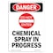 Signmission Safety Sign, OSHA Danger, 5" Height, Chemical Spray In Progress, Portrait OS-DS-D-35-V-2417 - alternate 1
